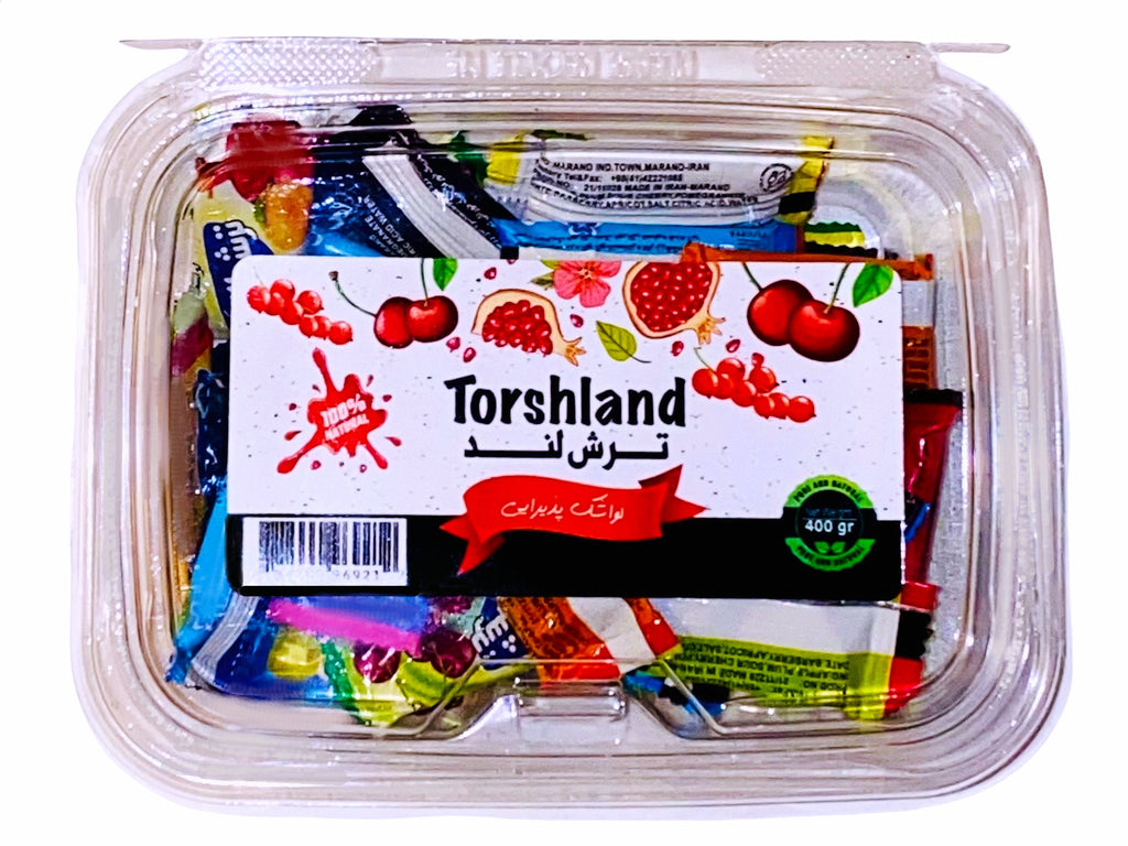 Bite Size Fruit Roll Toffee - Mixed Flavors - 400g ( Lavashak Loghmeh ) - Fruit Leather - Kalamala - Sevan