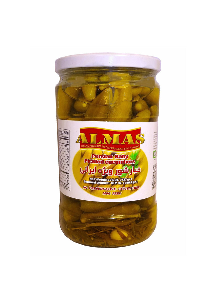 Persian Baby Pickled Cucumber ( Khiar Shoor ) - Cucumber Pickle - Kalamala - Almas