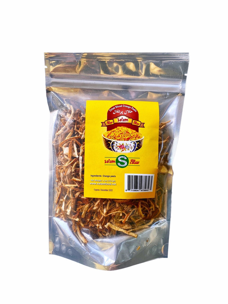 Sun Dried Orange Zest - 4 Oz ( Khalal E Poost e Porteghal ) - Dried Citrus - Kalamala - Nader Foods